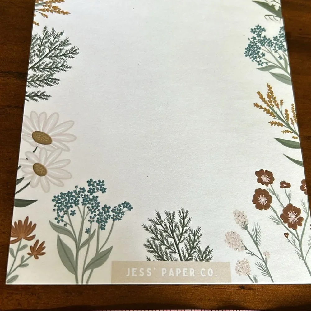 Daily planner notepad plus charm pin and notepad flower print Jess paper Co NwT